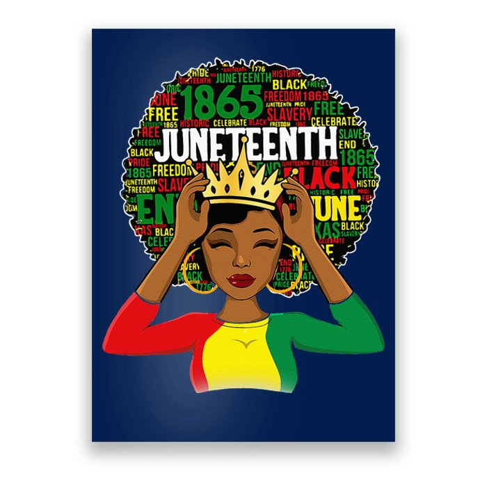 Juneteenth Women Queen African American Black Afro Poster