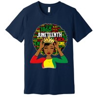 Juneteenth Women Queen African American Black Afro Premium T-Shirt