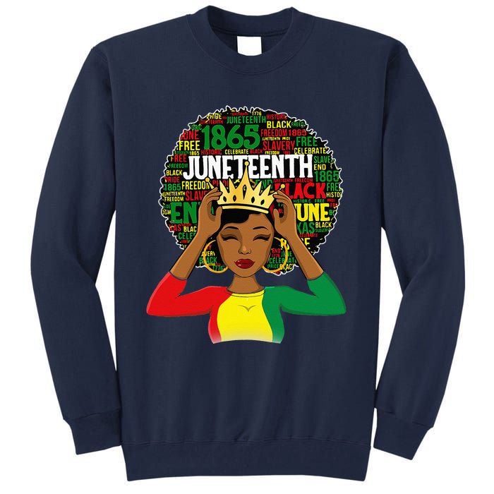 Juneteenth Women Queen African American Black Afro Tall Sweatshirt