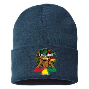 Juneteenth Women Queen African American Black Afro Sustainable Knit Beanie