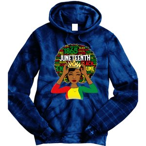 Juneteenth Women Queen African American Black Afro Tie Dye Hoodie