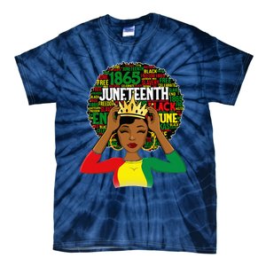 Juneteenth Women Queen African American Black Afro Tie-Dye T-Shirt