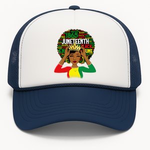 Juneteenth Women Queen African American Black Afro Trucker Hat