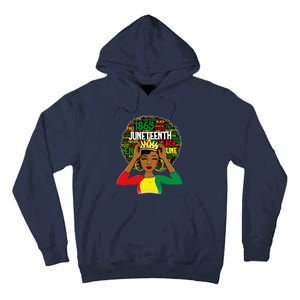 Juneteenth Women Queen African American Black Afro Tall Hoodie