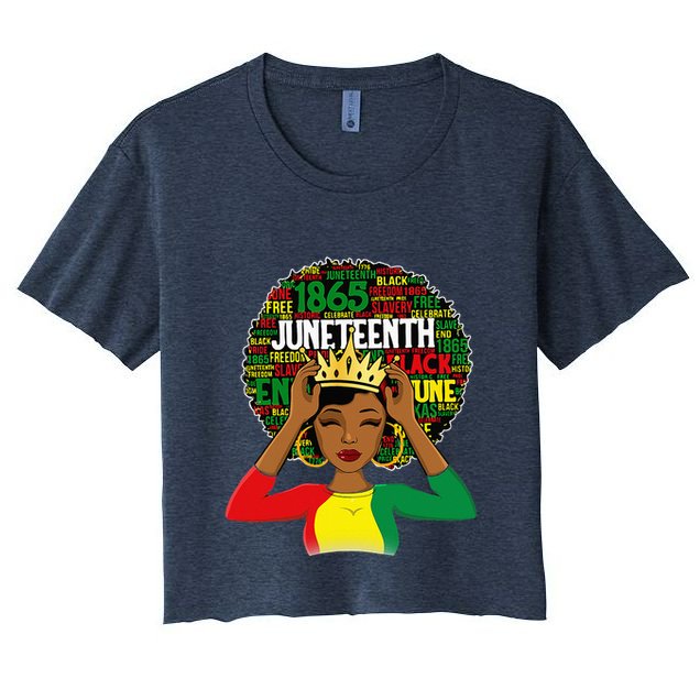 Juneteenth Women Queen African American Black Afro Crop Top
