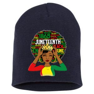 Juneteenth Women Queen African American Black Afro Short Acrylic Beanie