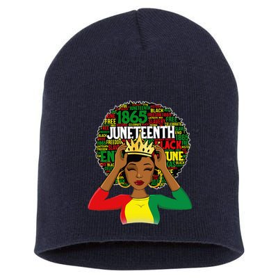 Juneteenth Women Queen African American Black Afro Short Acrylic Beanie