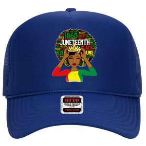 Juneteenth Women Queen African American Black Afro High Crown Mesh Back Trucker Hat