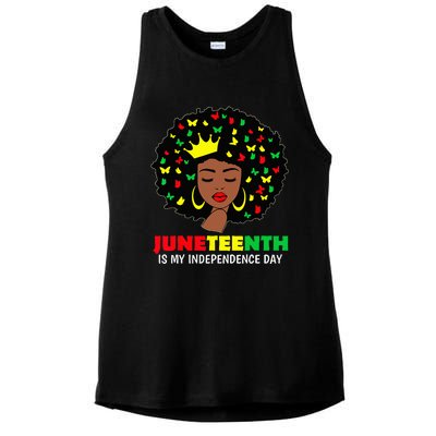 Juneteenth wo Queen African American black Wo Ladies PosiCharge Tri-Blend Wicking Tank