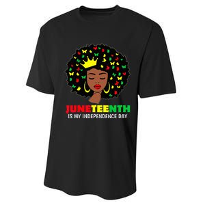 Juneteenth wo Queen African American black Wo Performance Sprint T-Shirt