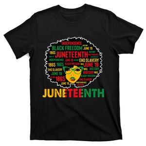 Juneteenth Wo Queen African American Black Afro T-Shirt