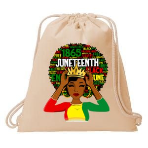 Juneteenth Women Queen African American Black Afro Drawstring Bag