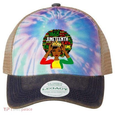 Juneteenth Women Queen African American Black Afro Legacy Tie Dye Trucker Hat