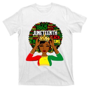 Juneteenth Women Queen African American Black Afro T-Shirt