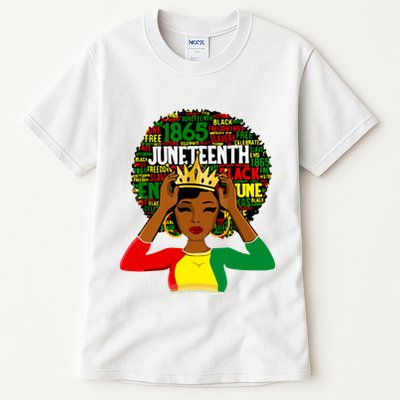 Juneteenth Women Queen African American Black Afro Tall T-Shirt