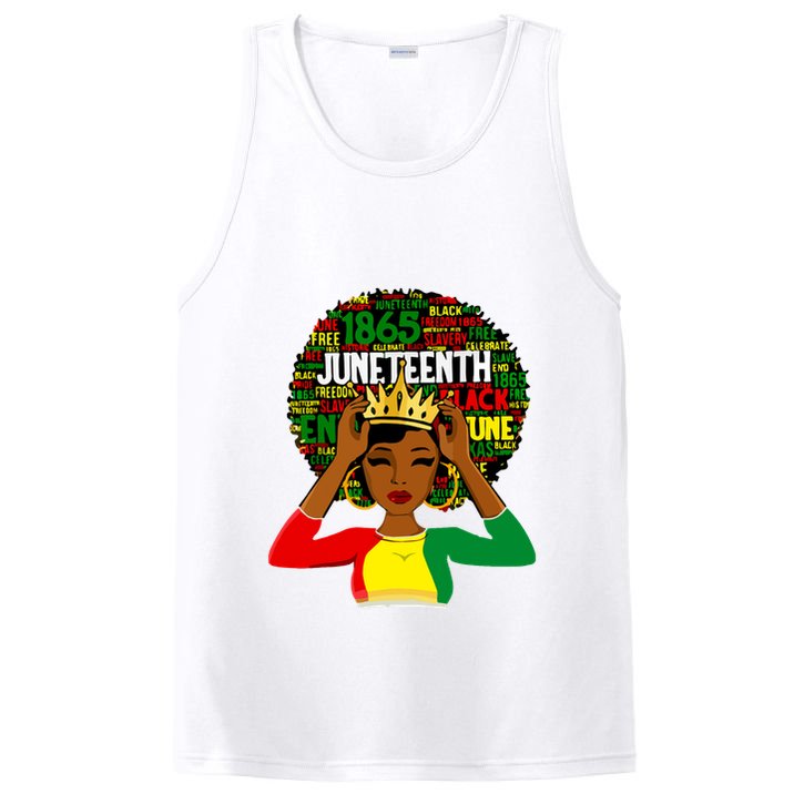 Juneteenth Women Queen African American Black Afro PosiCharge Competitor Tank