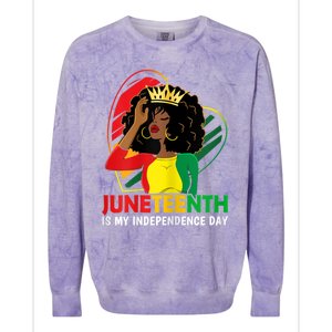 Juneteenth Women Queen African American Black Colorblast Crewneck Sweatshirt