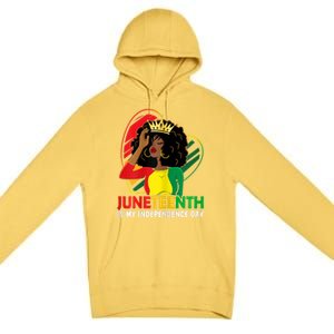 Juneteenth Women Queen African American Black Premium Pullover Hoodie