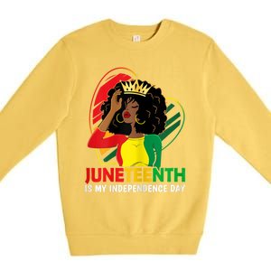 Juneteenth Women Queen African American Black Premium Crewneck Sweatshirt