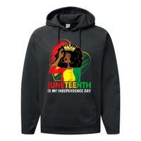 Juneteenth Women Queen African American Black Performance Fleece Hoodie