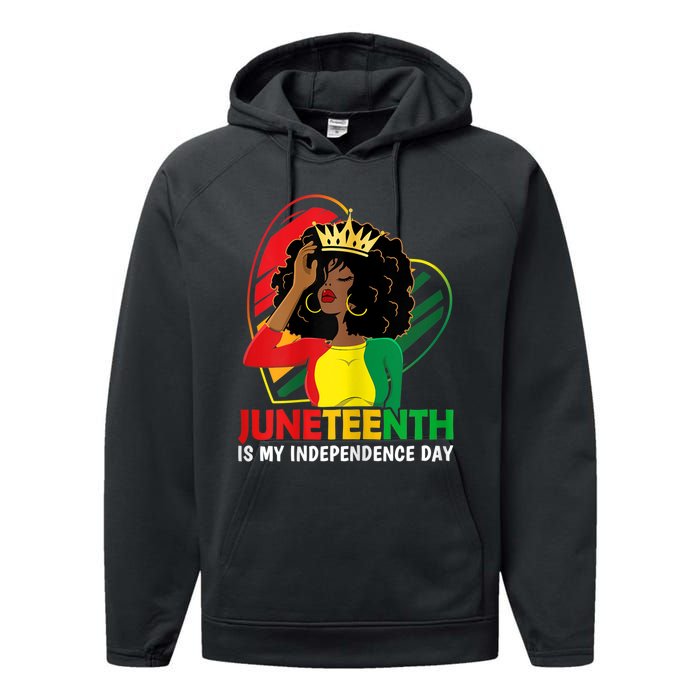 Juneteenth Women Queen African American Black Performance Fleece Hoodie