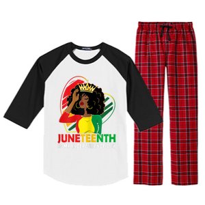 Juneteenth Women Queen African American Black Raglan Sleeve Pajama Set