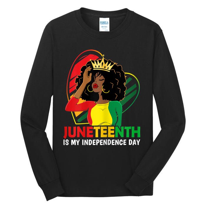 Juneteenth Women Queen African American Black Tall Long Sleeve T-Shirt