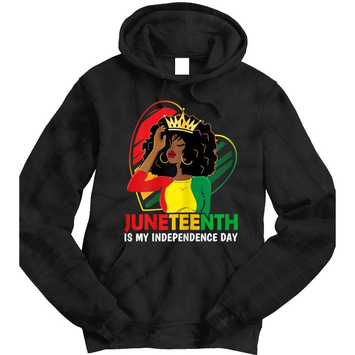 Juneteenth Women Queen African American Black Tie Dye Hoodie