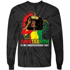 Juneteenth Women Queen African American Black Tie-Dye Long Sleeve Shirt