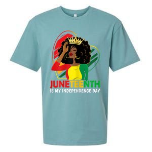 Juneteenth Women Queen African American Black Sueded Cloud Jersey T-Shirt