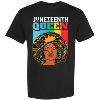 Juneteenth Wo Queen African American Black Afro Garment-Dyed Heavyweight T-Shirt