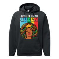 Juneteenth Wo Queen African American Black Afro Performance Fleece Hoodie