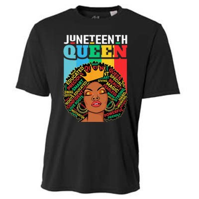 Juneteenth Wo Queen African American Black Afro Cooling Performance Crew T-Shirt