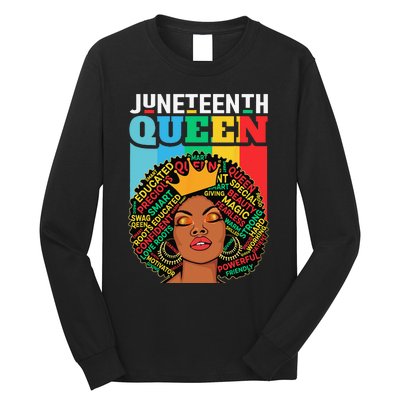 Juneteenth Wo Queen African American Black Afro Long Sleeve Shirt