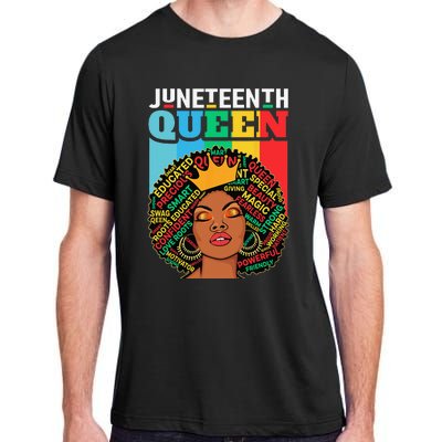 Juneteenth Wo Queen African American Black Afro Adult ChromaSoft Performance T-Shirt