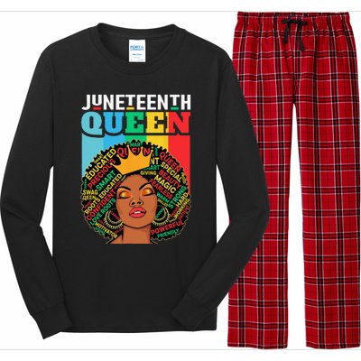 Juneteenth Wo Queen African American Black Afro Long Sleeve Pajama Set