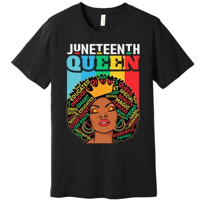 Juneteenth Wo Queen African American Black Afro Premium T-Shirt