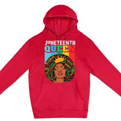 Juneteenth Wo Queen African American Black Afro Premium Pullover Hoodie