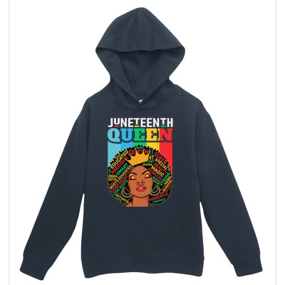 Juneteenth Wo Queen African American Black Afro Urban Pullover Hoodie