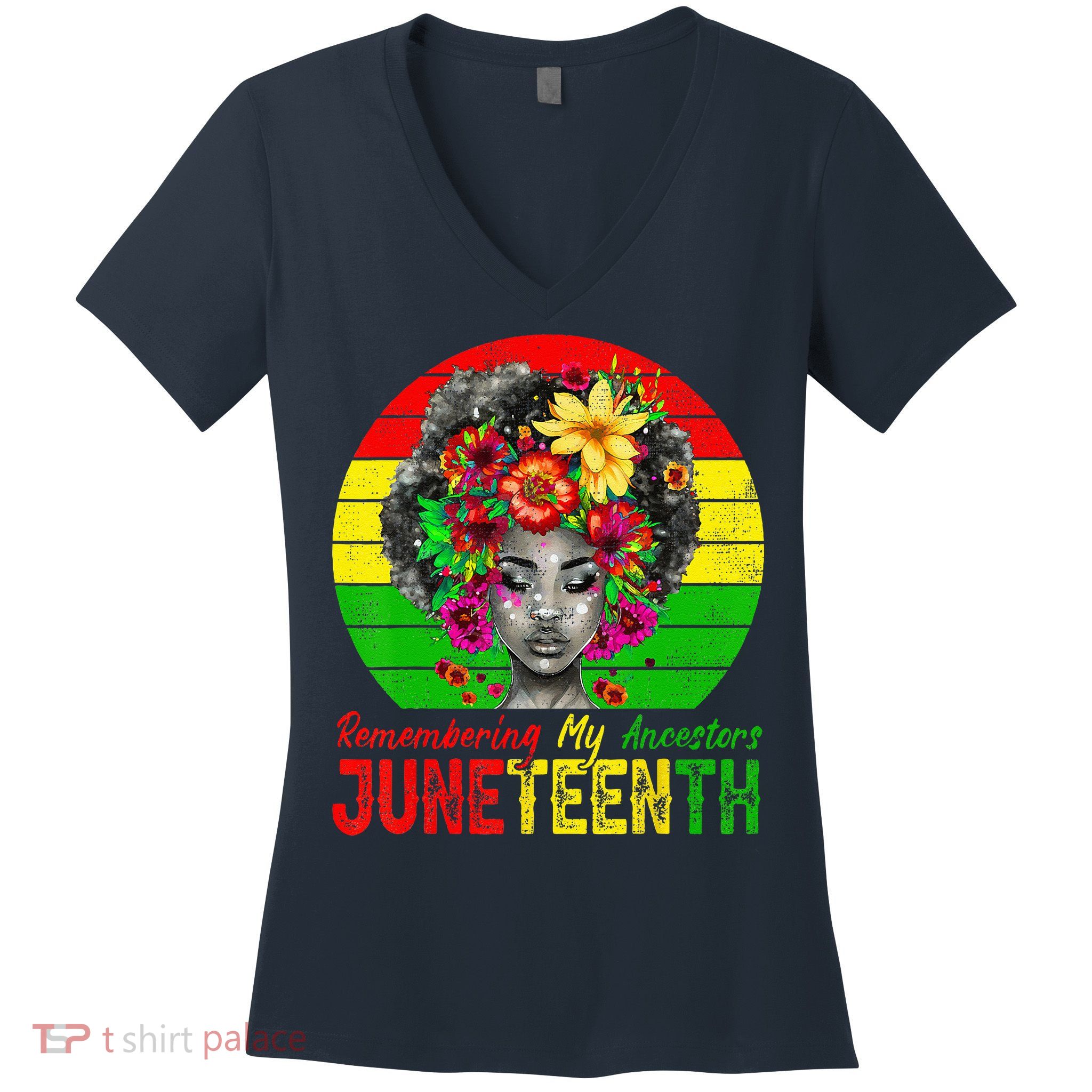 Juneteenth Wo Remembering My Ancestors Black Wo Women's V-Neck T-Shirt