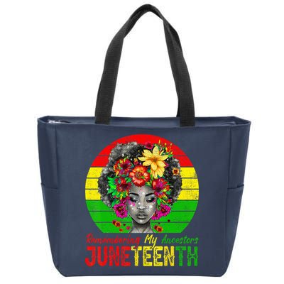 Juneteenth Wo Remembering My Ancestors Black Wo Zip Tote Bag