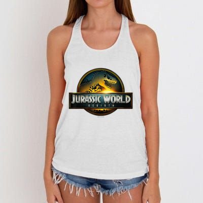Jurassi World Rebirth Movie Logo Women's Knotted Racerback Tank