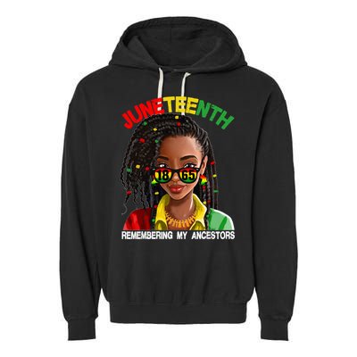 Juneteenth Women Remebering My Ancestors Garment-Dyed Fleece Hoodie