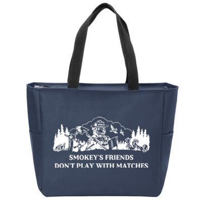 Johnb Wear Smokey’S Friends Don’T Play With Matches Zip Tote Bag