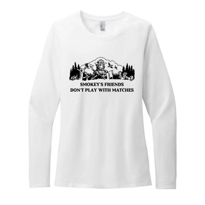 Johnb Wear Smokey’S Friends Don’T Play With Matches Womens CVC Long Sleeve Shirt