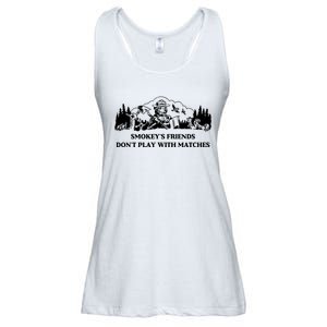 Johnb Wear Smokey’S Friends Don’T Play With Matches Ladies Essential Flowy Tank