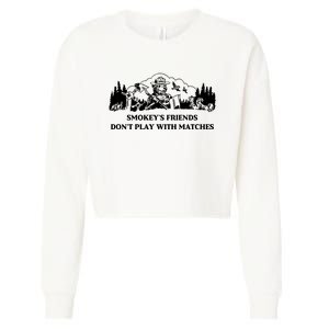 Johnb Wear Smokey’S Friends Don’T Play With Matches Cropped Pullover Crew