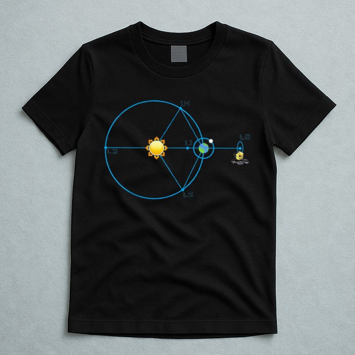 James Webb Space Telescope Jwst Schematic L2 Point Orbit T-Shirt
