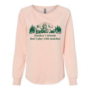 JohnB Wear Smokey’s Friends Don’t Play With Matches Womens California Wash Sweatshirt