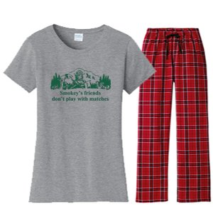 JohnB Wear Smokey’s Friends Don’t Play With Matches Women's Flannel Pajama Set